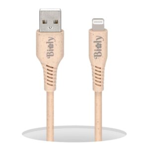 anco Bioly USB-A auf Lightning Ladekabel / Datenkabel MFI 1,5 m - ecru